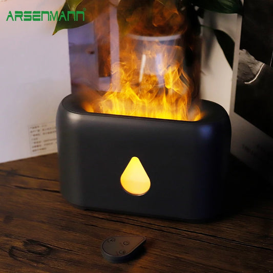 Hot Sale 3D Flame USB Remote Control Electric Aroma Diffuser Decorative Cool Mist Humidifier for Desktop Bedroom