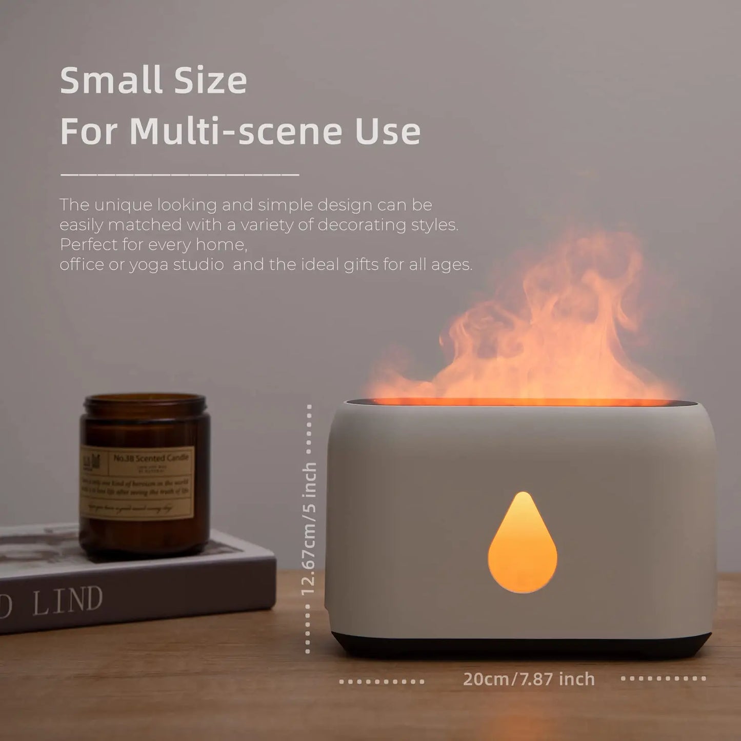 Hot Sale 3D Flame USB Remote Control Electric Aroma Diffuser Decorative Cool Mist Humidifier for Desktop Bedroom