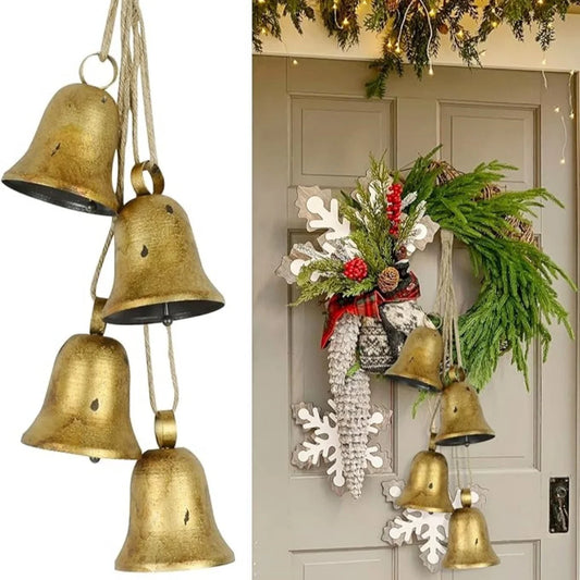 Christmas Decor Cow Bell Door Decor Gold Bell Bells for Christmas Tree Decorative Bells Christams Gifts