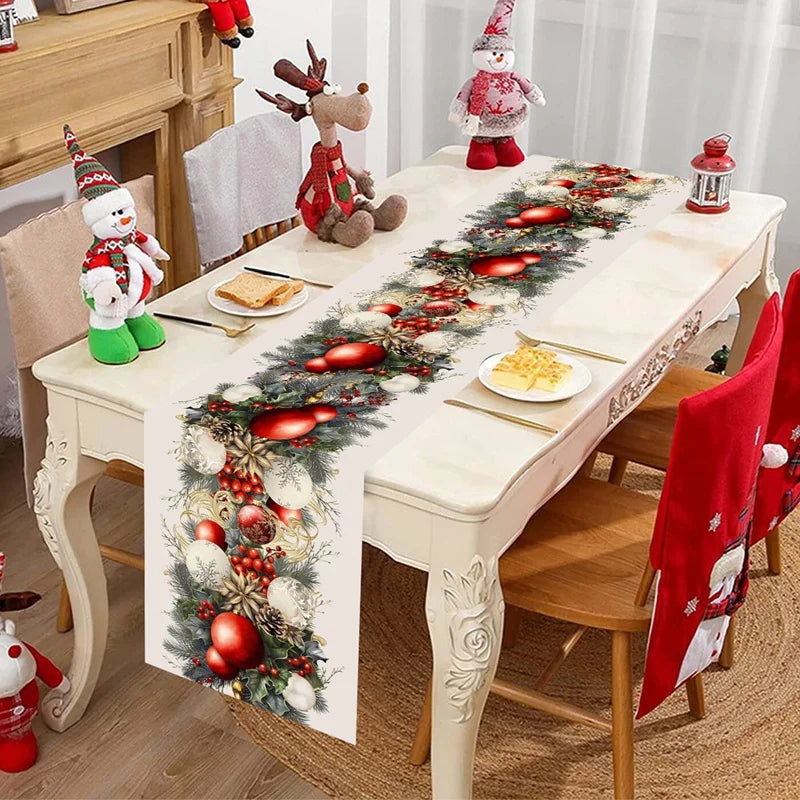 Christmas Table Runner Merry Christmas Decoration For Home Xmas Table Decor 2025 Navidad Notal Noel Ornament Happy New Year 2026