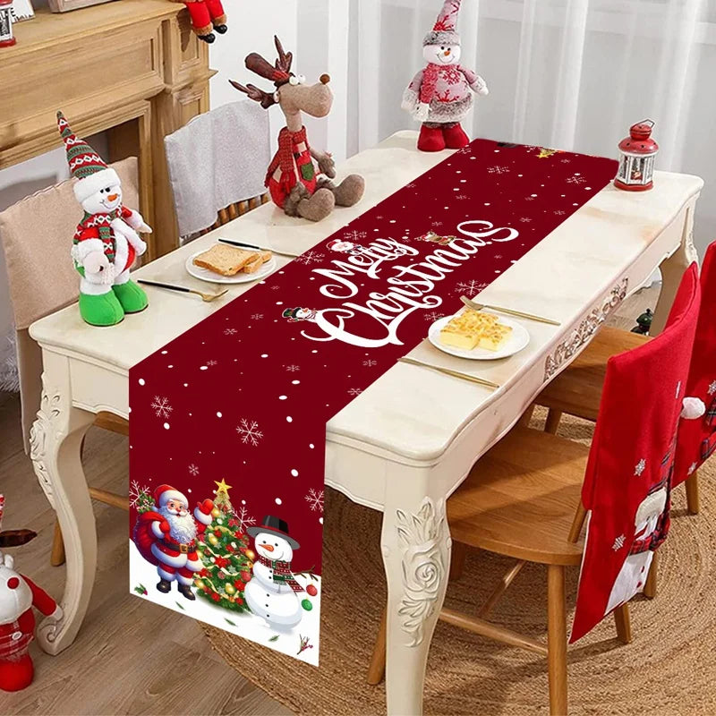 Christmas Table Runner Merry Christmas Decoration For Home Xmas Table Decor 2025 Navidad Notal Noel Ornament Happy New Year 2026