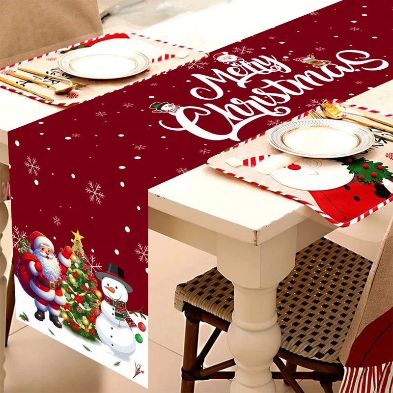 Christmas Table Runner Merry Christmas Decoration For Home Xmas Table Decor 2025 Navidad Notal Noel Ornament Happy New Year 2026