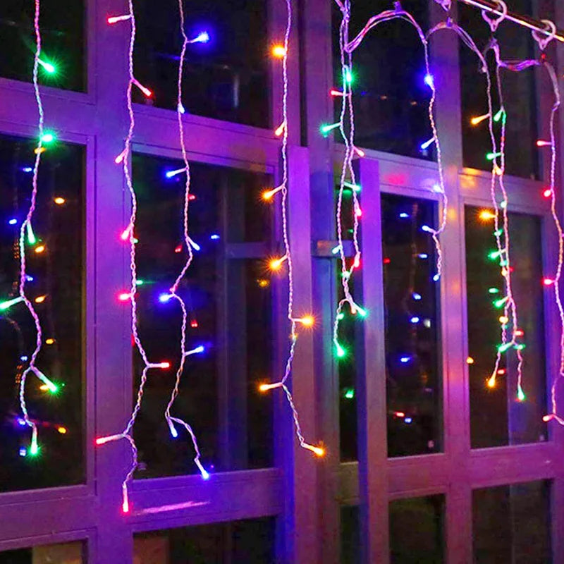 5M Christmas Light Outdoor Drop 0.4-0.6m LED Garland Curtain Icicle String light Garden Eaves Wedding Party Decoration 110V 220V