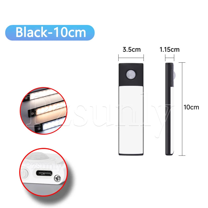 Night light LED Cabinet Light USB Rechargeable Motion Sensor Light Suitable For Kitchen Wardrobe Cabinet Lighting 30cm/40cm/50cm